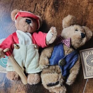 BOYDS BEARS | NWT Authentic Collectible Baseball Bow Tie Pair of Plush Bears